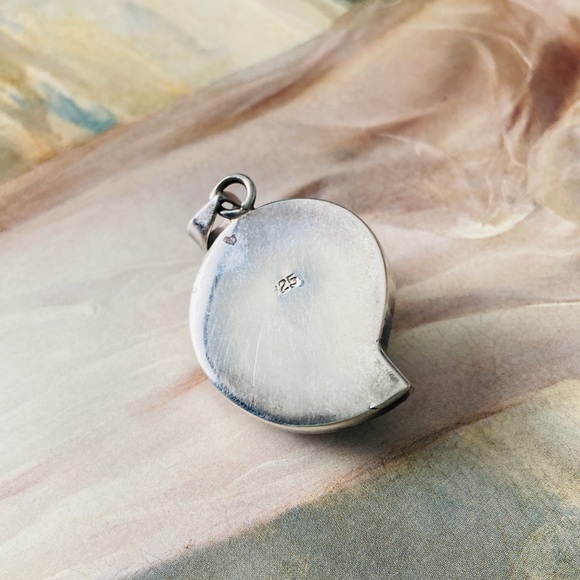 VINTAGE Shell 925 Sterling Silver Pendant - Picture 4 of 5